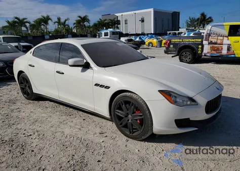 2014 Maserati Quattroporte S z USA, uszkodzony, nr VIN ZAM56RRA6E1097495